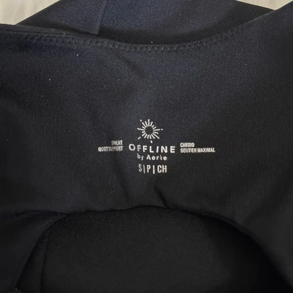 Aerie Offline Black Sweat Cardio Most Support Sports Bra Small
